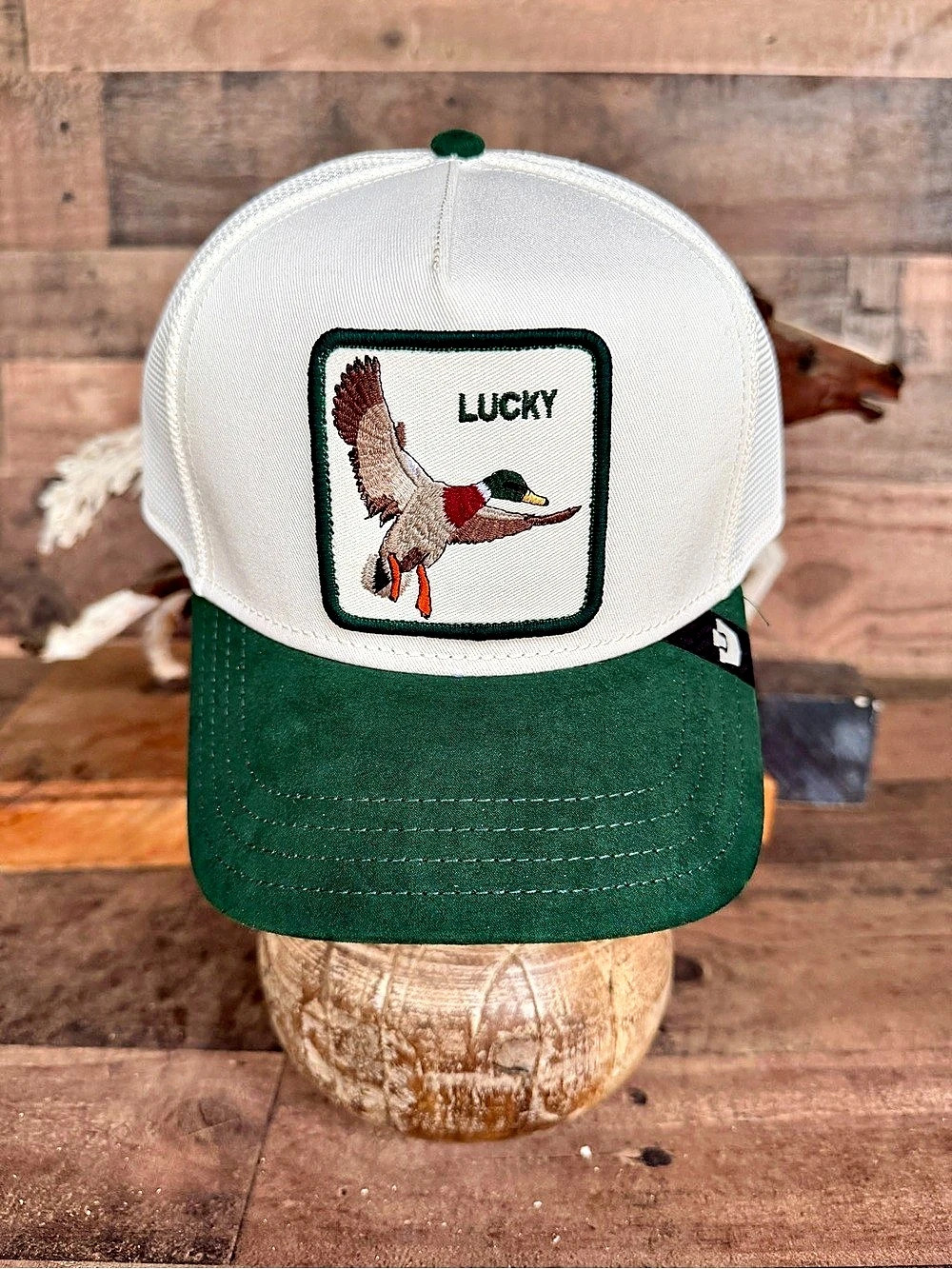 Goorin Bros. The Lucky Duck Trucker Hat. Green & White - New